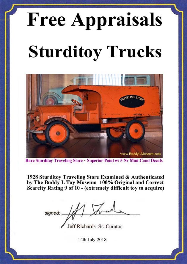Buddy L Museum world's largest buyer of antique Sturditoy, Keystone & Buddy L Trucks  Free Antique Toy Appraisals Sturditoy Truck Reference Guide, Sturditoy Truck Value Guide, Sturditoy Truck Price Guide, Buying Sturditoy Trucks
